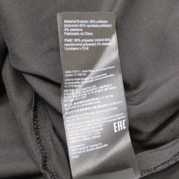 NEW ALLSAINTS Womens Midi Slip Dress Black Hadley Cowl Neck Sleeveless - Picture 7 of 9